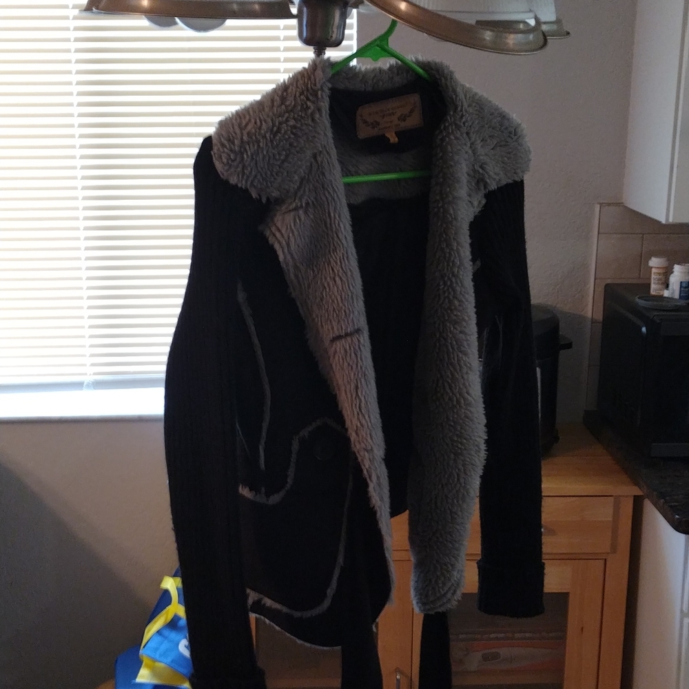 short cut black super stylish vintage look women's jacket size S